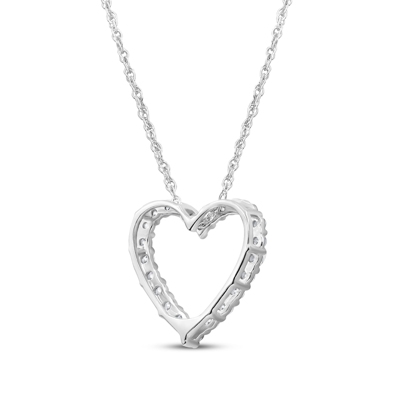 Main Image 3 of Lab-Grown Diamonds by KAY Heart Outline Necklace 1/4 ct tw 14K White Gold 18&quot;