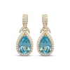 Thumbnail Image 2 of Pear-Shaped Swiss Blue Topaz & White Lab-Created Sapphire Drop Earrings 18K Yellow Gold-Plated Sterling Silver