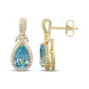 Thumbnail Image 3 of Pear-Shaped Swiss Blue Topaz & White Lab-Created Sapphire Drop Earrings 18K Yellow Gold-Plated Sterling Silver