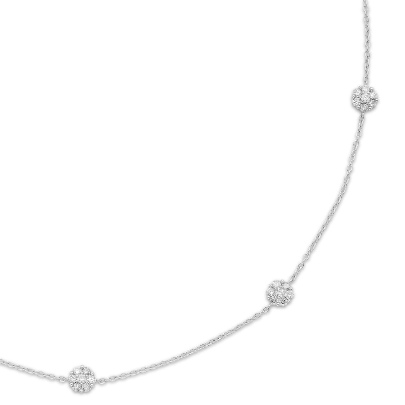 Main Image 2 of Multi-Diamond Station Necklace 1-1/2 ct tw 14K White Gold 17.75&quot;