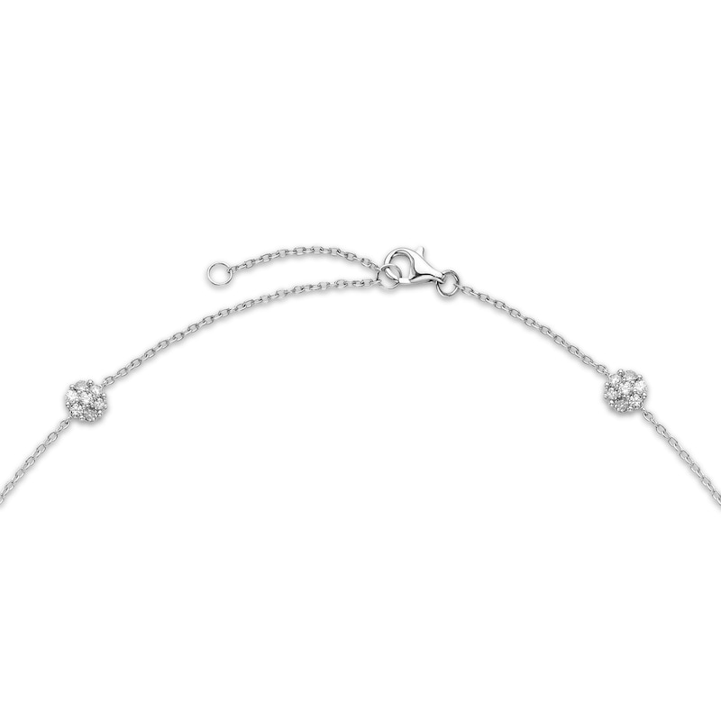 Main Image 3 of Multi-Diamond Station Necklace 1-1/2 ct tw 14K White Gold 17.75&quot;