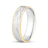 Thumbnail Image 2 of Men's Engraved Wedding Band 10K Two-Tone Gold 6mm