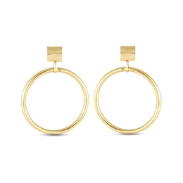 Circle Drop Earrings 14K Yellow Gold