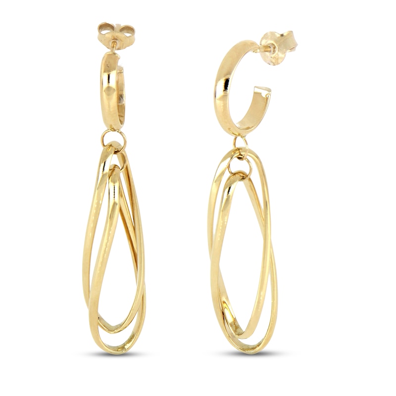 Double Oval Drop Earrings 14K Yellow Gold | Kay Outlet
