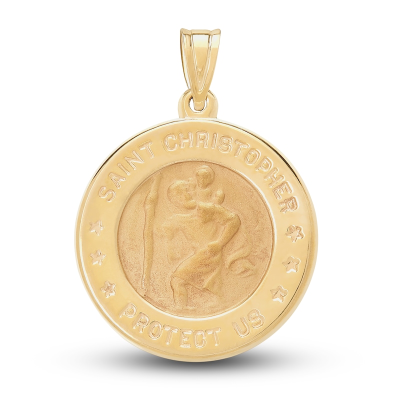 Main Image 1 of Saint Christopher Medallion Charm 14K Yellow Gold