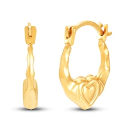 Children's Heart Hoop Earrings 14K Yellow Gold