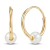 Thumbnail Image 1 of Children's Cultured Pearl Hoop Earrings 14K Yellow Gold