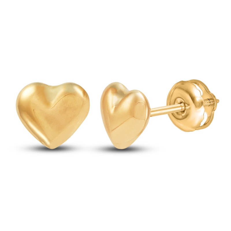 Main Image 1 of Children's Heart Stud Earrings 14K Yellow Gold