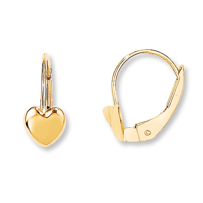 Heart Earrings 14K Yellow Gold