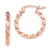 Thumbnail Image 1 of Twisted Hoop Earrings 14K Rose Gold