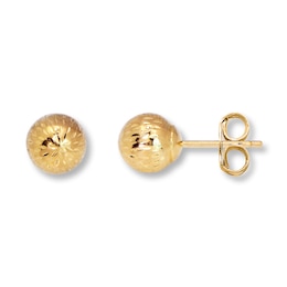 Ball Stud Earrings 6mm 14K Yellow Gold