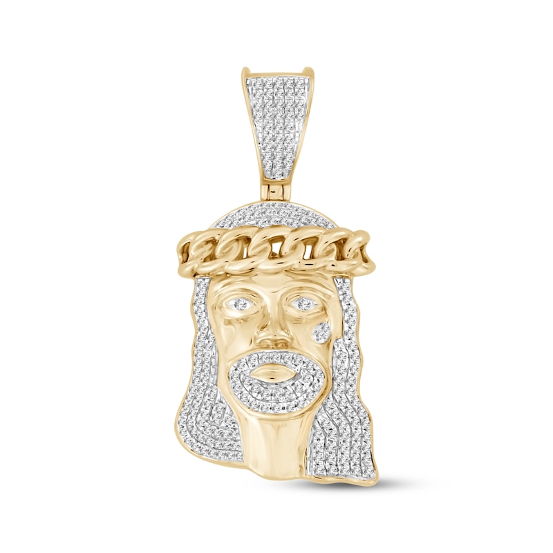 Main Image 1 of Men’s Diamond Jesus Pendant 1/2 ct tw 10K Yellow Gold