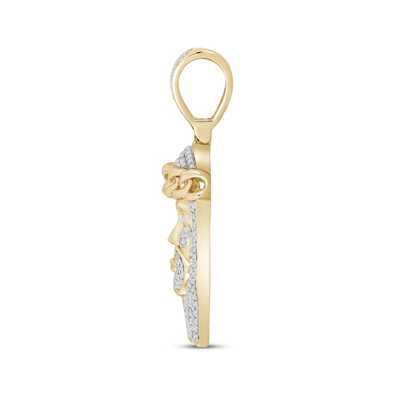 Main Image 2 of Men’s Diamond Jesus Pendant 1/2 ct tw 10K Yellow Gold