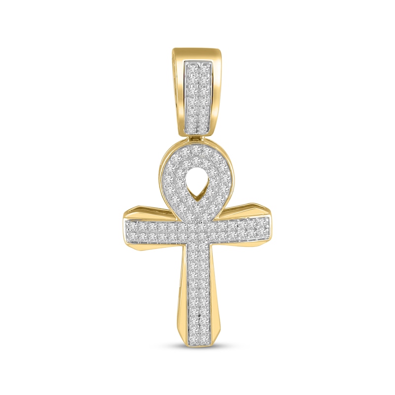 Main Image 1 of Men's Diamond Cross Pendant 1 ct tw 10K Yellow Gold