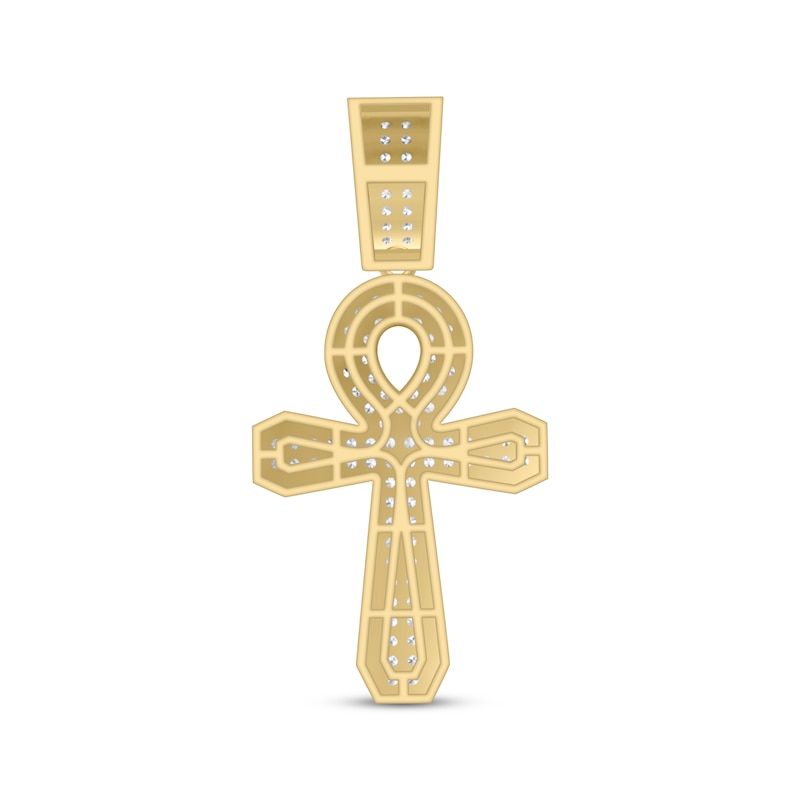 Main Image 4 of Men's Diamond Cross Pendant 1 ct tw 10K Yellow Gold