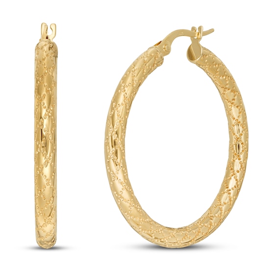 30mm Design Gold Fashion Hoop Earrings 10K Yellow Gold | Kay Outlet