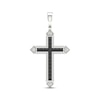 Thumbnail Image 0 of Men's Black & White Diamond Cross Charm 1 ct tw 10K White Gold