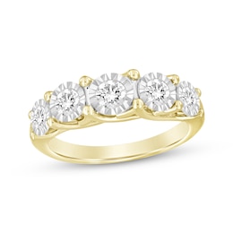 Round-Cut Diamond Anniversary Band 1 ct tw 10K Yellow Gold