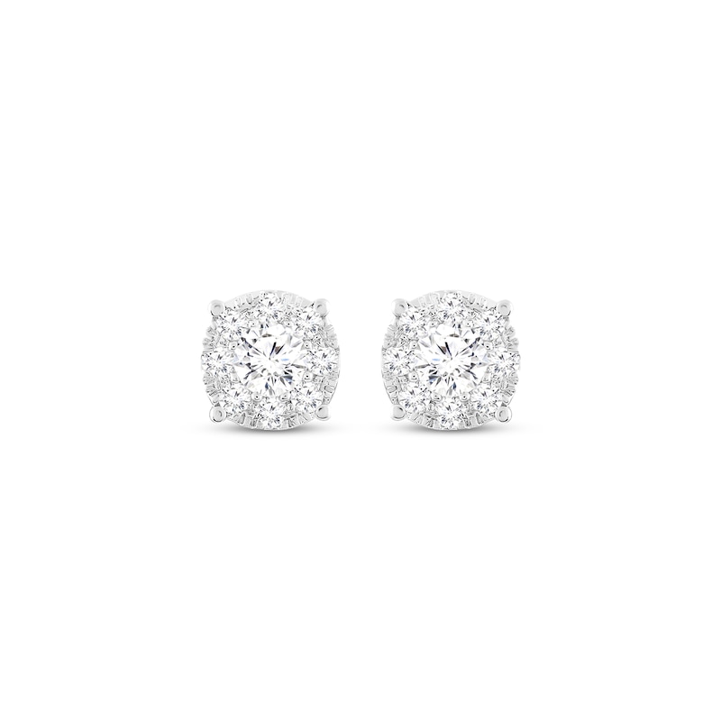 Main Image 2 of Multi-Diamond Stud Earrings 1/4 ct tw 14K White Gold