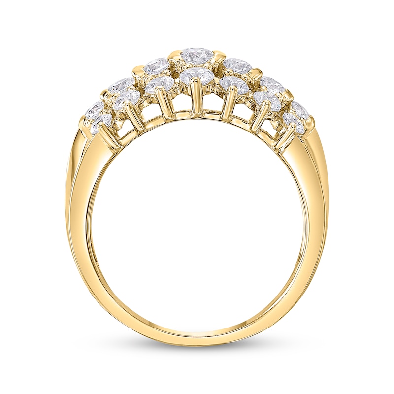 Main Image 3 of Lab-Grown Diamonds by KAY Four-Row Ring 2 ct tw 10K Yellow Gold