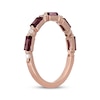 Thumbnail Image 2 of Neil Lane Baguette-Cut Rhodolite Garnet & Round-Cut Diamond Anniversary Ring 1/8 14K Rose Gold