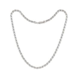 Solid Diamond-Cut Rope Chain Necklace Sterling Silver 18&quot;