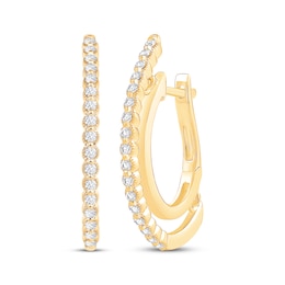 Unstoppable Love Diamond Double Hoop Earrings 1/3 ct tw 10K Yellow Gold