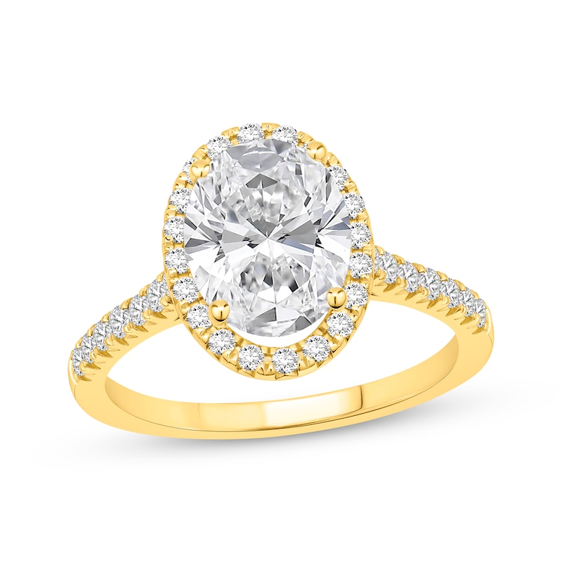 Lab-Created Diamonds by KAY Oval-Cut Halo Engagement Ring 2-3/8 ct tw ...