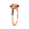 Thumbnail Image 2 of Le Vian Oval-Cut Morganite Ring 1/4 ct tw Diamonds 14K Strawberry Gold