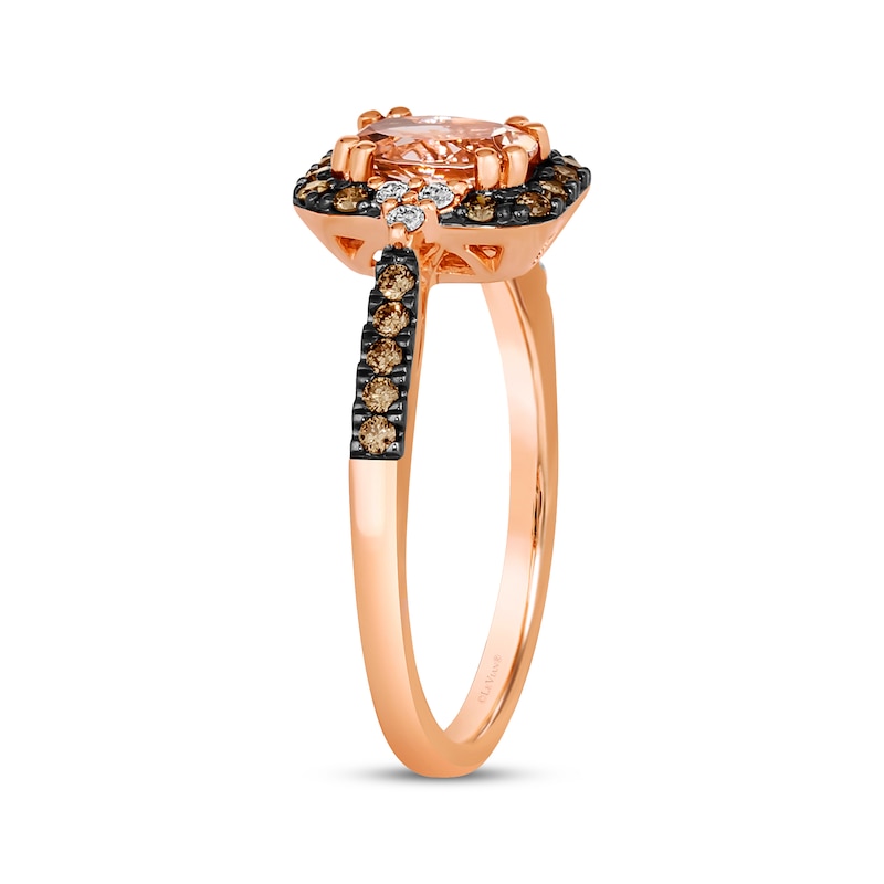 Main Image 2 of Le Vian Oval-Cut Morganite Ring 1/4 ct tw Diamonds 14K Strawberry Gold