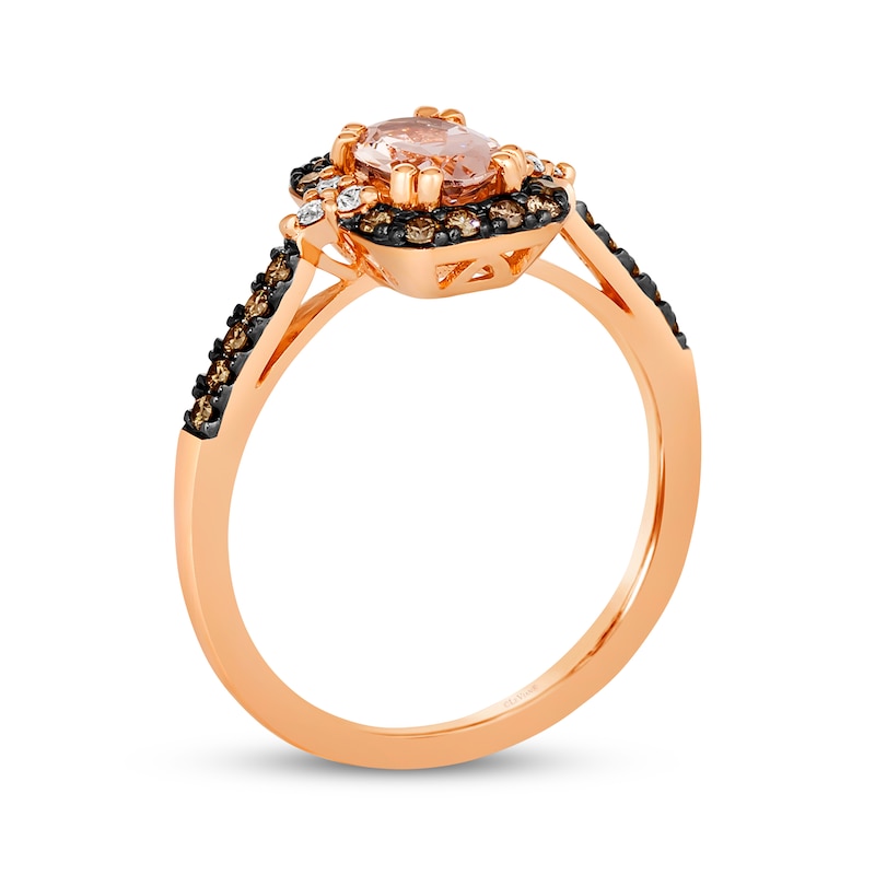 Main Image 3 of Le Vian Oval-Cut Morganite Ring 1/4 ct tw Diamonds 14K Strawberry Gold