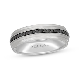 Neil Lane Men's Black Diamond Wedding Band 1/4 ct tw 14K White Gold