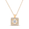 Thumbnail Image 0 of Princess-Cut Diamond Square Frame Necklace 1/6 ct tw 14K Yellow Gold 18"