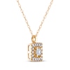 Thumbnail Image 1 of Princess-Cut Diamond Square Frame Necklace 1/6 ct tw 14K Yellow Gold 18"