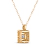 Thumbnail Image 2 of Princess-Cut Diamond Square Frame Necklace 1/6 ct tw 14K Yellow Gold 18"