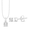 Thumbnail Image 1 of Lab-Created Diamonds by KAY Round-Cut Solitaire Necklace & Stud Earrings Set 1/3 ct tw Sterling Silver (I/SI2)