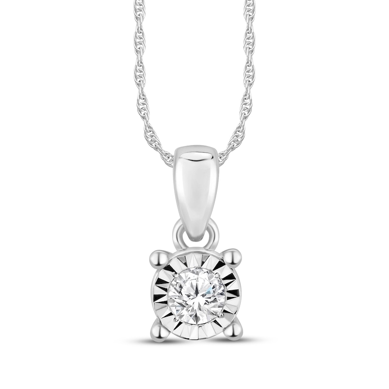 Main Image 2 of Lab-Created Diamonds by KAY Round-Cut Solitaire Necklace & Stud Earrings Set 1/3 ct tw Sterling Silver (I/SI2)