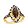 Thumbnail Image 0 of Le Vian Marquise-Cut Chocolate Quartz Ring 1/2 ct tw Diamonds 14K Honey Gold