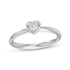 Thumbnail Image 1 of Round-Cut Diamond Solitaire Heart-Shaped Frame Engagement Ring 1/5 ct tw 14K White Gold (I/I2)