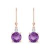 Thumbnail Image 1 of Amethyst & Diamond Accent Dangle Earrings 14K Rose Gold