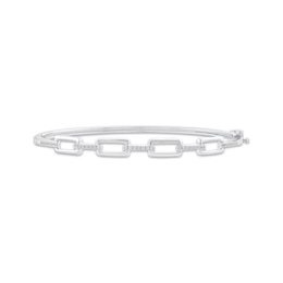 Diamond Link Bangle Bracelet 1/4 ct tw Sterling Silver 7&quot;