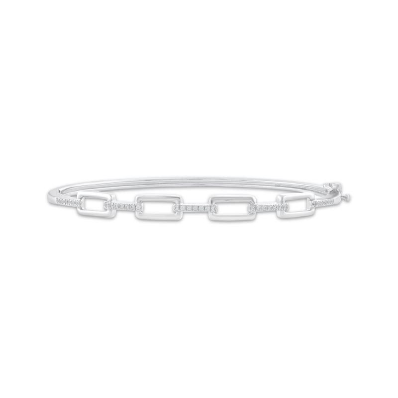 Main Image 1 of Diamond Link Bangle Bracelet 1/4 ct tw Sterling Silver 7&quot;