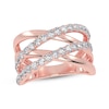 Thumbnail Image 1 of Diamond Multi-Row Crisscross Ring 1/2 ct tw 14K Rose Gold