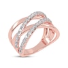 Thumbnail Image 2 of Diamond Multi-Row Crisscross Ring 1/2 ct tw 14K Rose Gold