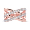 Thumbnail Image 3 of Diamond Multi-Row Crisscross Ring 1/2 ct tw 14K Rose Gold