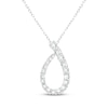 Thumbnail Image 1 of Lab-Grown Diamonds by KAY Graduated Teardrop Necklace 1/2 ct tw 14K White Gold 18&quot;