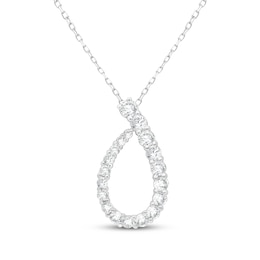 Lab-Grown Diamonds by KAY Graduated Teardrop Necklace 1/2 ct tw 14K White Gold 18&quot;