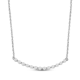 Lab-Grown Diamonds by KAY Smile Necklace 1/2 ct tw 14K White Gold 18&quot;