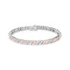 Thumbnail Image 1 of Diamond S-Link Bracelet 1/4 ct tw Sterling Silver & 10K Rose Gold 7.25&quot;