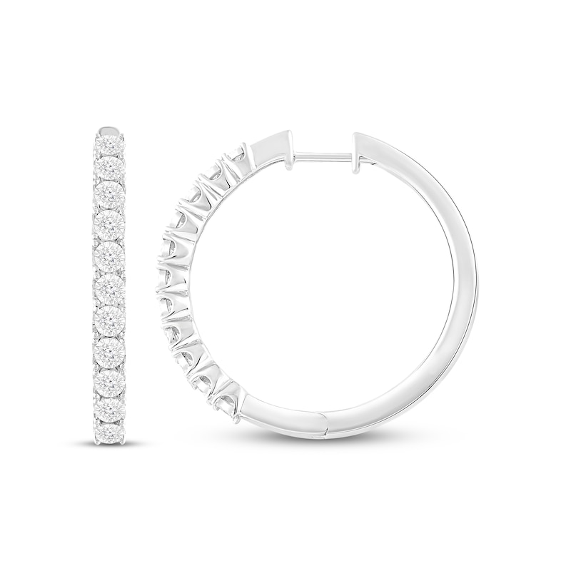 Main Image 1 of Diamond Hoop Earrings 1/4 ct tw Sterling Silver